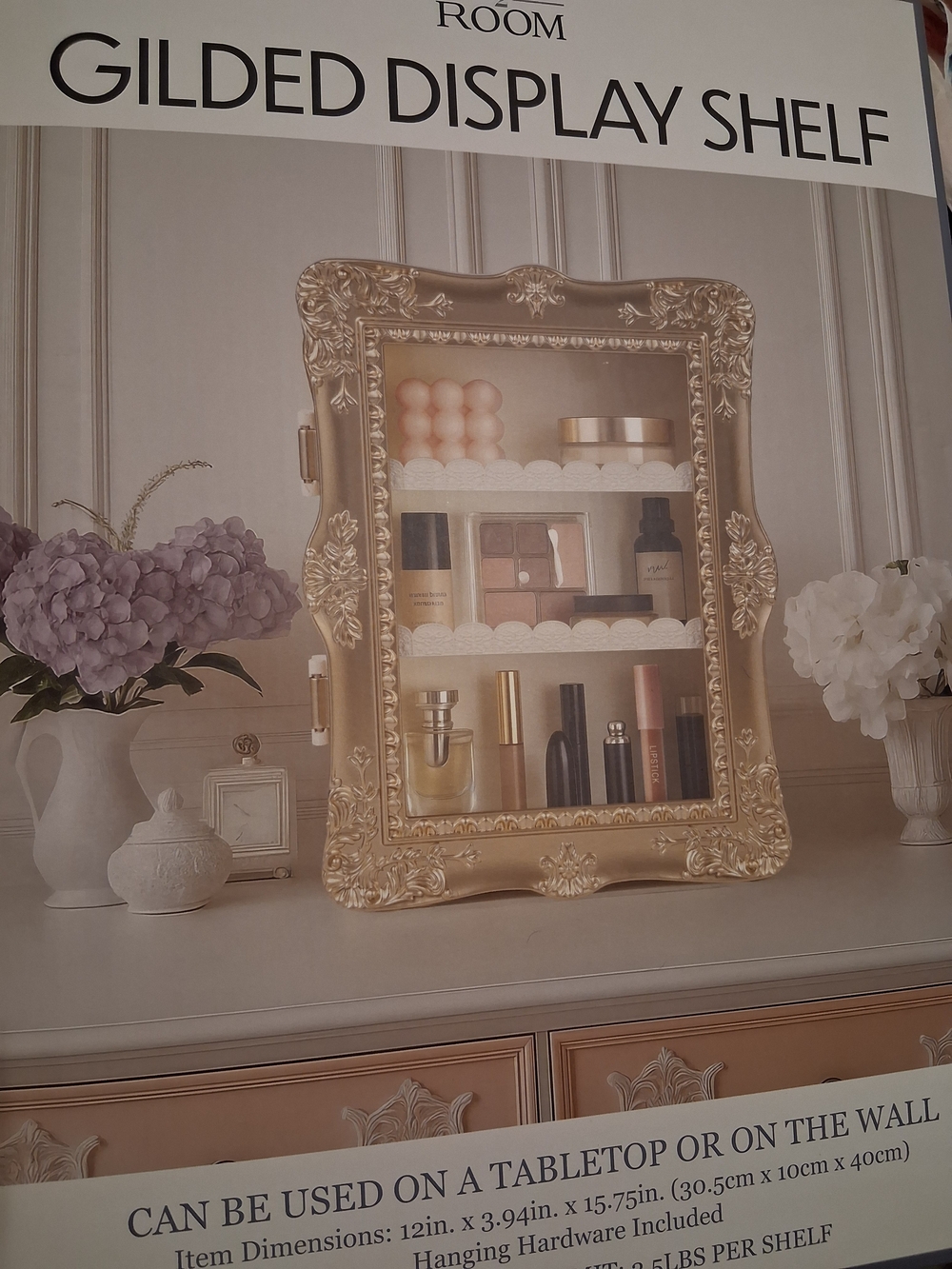 Gilded Display Shelf - Gold Wall or Tabletop Storage